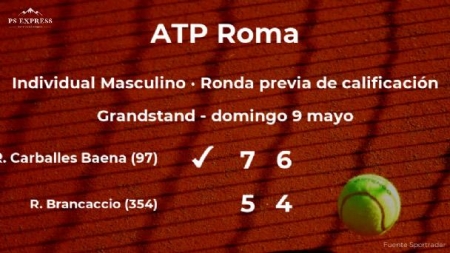 Roberto Carballés sigue en el torneo ATP de Roma (EN CANCHA)