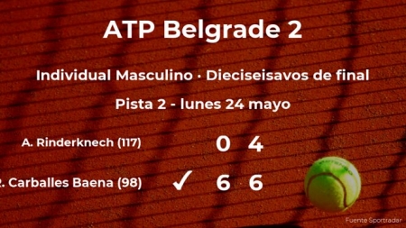 Roberto Carballes se clasifica para los octavos de final del torneo ATP 250 de Belgrado (ENCANCHA)