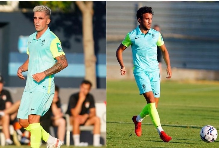 Monchu y Milla, durante el encuentro de ayer ante el Bournemouth (PEPE VILLOSLADA / GCF) y TWITTER @LUISMILLA_6) Monchu y Milla, durante el encuentro de ayer ante el Bournemouth (PEPE VILLOSLADA / GCF) y TWITTER @LUISMILLA_6)