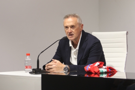 Pep Boada, durante la presentación de Monchu (JOSÉ VELASCO)