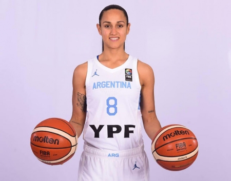 Andrea Boquete con la camiseta de la selección argentina (RACA)
