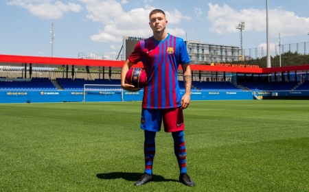 Antonio Aranda, durante su presentación con el FC Barcelona esta mañana (FC BARCELONA)