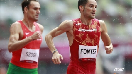 Ignacio Fontes durante la carrera en Tokio (RFEA)