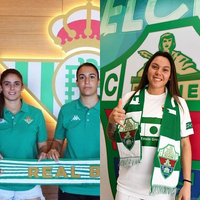 Cristina Muñoz y Sandra Estévez firman por el filial del Betis, mientras que Mili Menéndez jugará en el Elche (REAL BETIS / ELCHE CF) Cristina Muñoz y Sandra Estévez firman por el filial del Betis, mientras que Mili Menéndez jugará en el Elche (REAL BETIS / ELCHE CF)