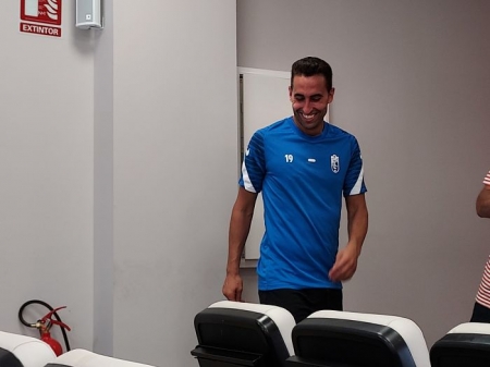 Ángel Montoro, sonriente, en la sala de prensa de la Ciudad Deportiva (FRAN CALVO)