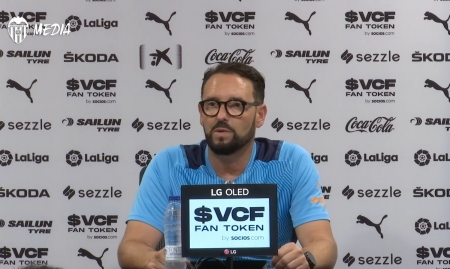 José Bordalás, técnico del Valencia, durante la rueda de prensa previa al encuentro de mañana entre el Granada y el conjunto che (VALENCIA CF MEDIA)