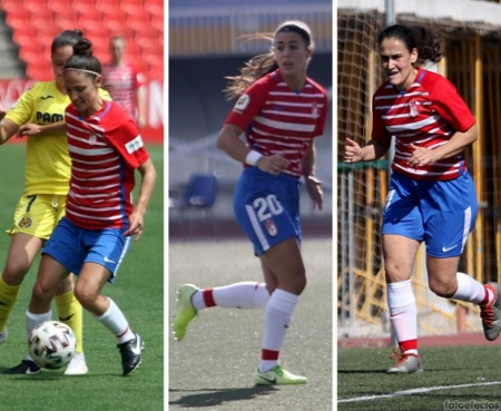 Cristina Moreno, Yurena y Elo renuevan un año más con el Granada Femenino (JOSÉ VELASCO / GRJ)