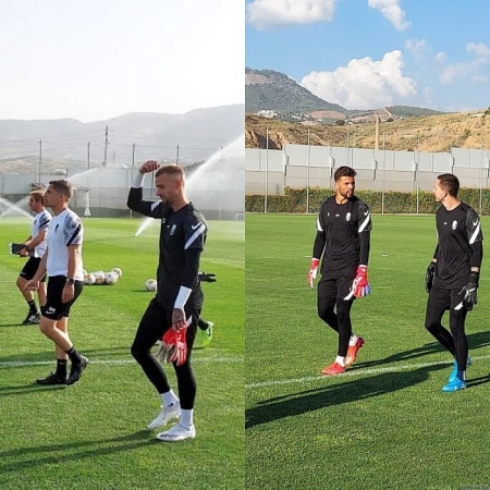 Aarón y Luís Maximiano se disputarán el puesto en la portería del Granada (FRAN CALVO)