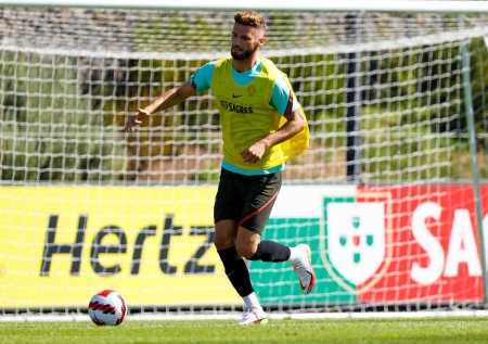 Domingos Duarte, en un entrenamiento con Portugal durante la presente ventana internacional (FPF)