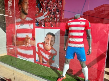 La camiseta del Granada ha sido elegida como la segunda más bonita de LaLiga (FRAN CALVO)
