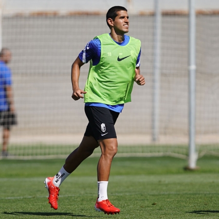 Luis Abram, en el entrenamiento de ayer en la Ciudad Deportiva