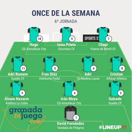 Once de la semana de la jornada sexta en Primera Andaluza Sénior 