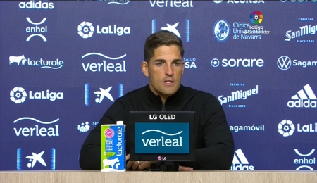 Robert Moreno, durante la rueda de prensa post partido ante Osasuna (LALIGA TV)