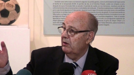 Antonio Lasso, en la exposición del 80 aniversario del Granada CF 
