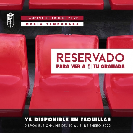 Imagen publicitaria de la campaña de abonos de media temporada del Granada (GCF)