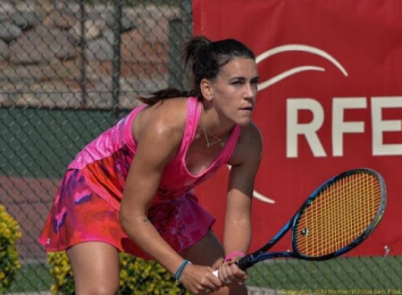 Nuria Parrizas durante un partido anterior (WTA / ARCHIVO)