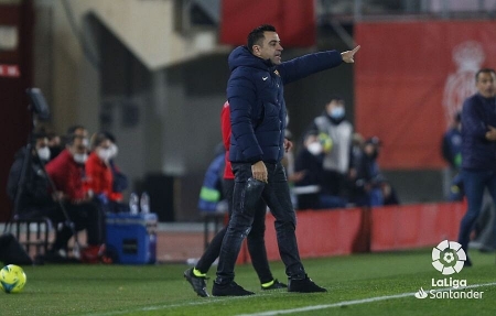 Xai Hernández, durante el último partido del Barça en liga ante el Mallorca (LALIGA)