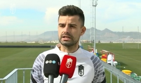 Roger Lamesa, en la previa del derbi ante el Betis B (GCF TV)