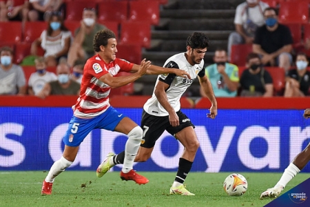 Luis Milla y Guedes, en un lance del Granada - Valencia de la primera vuelta (JOSÉ M. BALDOMERO)