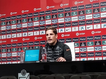 Robert Moreno, en la rueda de prensa previa al partido contra el Villarreal (FRAN CALVO)