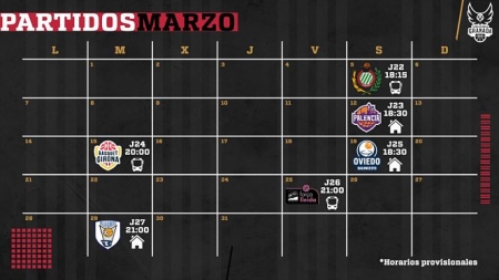 Calendario del Covirán Granada  en marzo (FUNDACIÓN CB GRANADA)