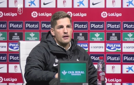 Robert Moreno, durante la comparecencia de prensa previa al duelo frente al Cádiz (GCF TV)