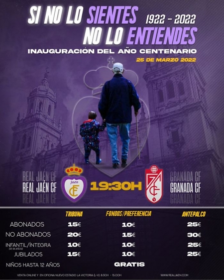 Cartel promocional del amistoso entre el Jaén y el Granada (REAL JAÉN)