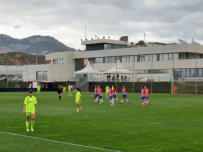 Las jugadoras del Granada Femenino celebran el segundo tanto contra el Pozoalbense en la Ciudad Deportiva (FRAN CALVO) Las jugadoras del Granada Femenino celebran el segundo tanto contra el Pozoalbense en la Ciudad Deportiva (FRAN CALVO)