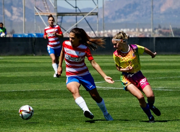 Laura Pérez, durante el partido frente al Juan Grande en la Ciudad Deportiva (GCF)