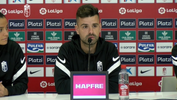 Roger Lamesa, en la rueda de prensa previa al encuentro frente al Alhama (GCF TV)