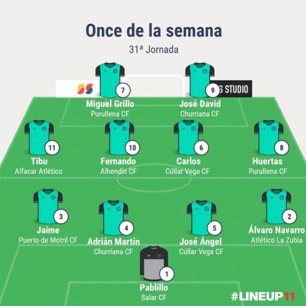 Once inicial de la trigésimo primera jornada en Primera Andaluza Sénior (GRJ)