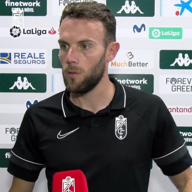 Quini, en zona mixta tras el partido ante el Betis (GCF TV)