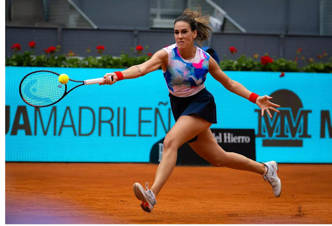 La granadina Nuria Párrizas en la segunda ronda del 2022 Mutua Madrid Open WTA 1000 (ROB PRANGE / AFP7 / EUROPA PRESS)