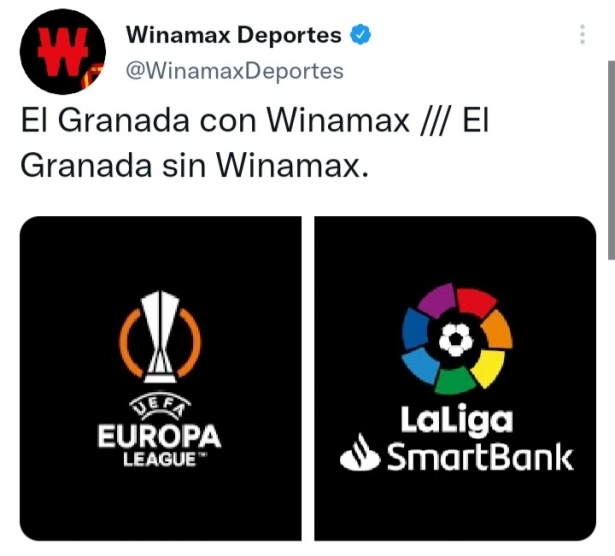 Tweet de Winamax dedicado al descenso del Granada CF (TWITTER)