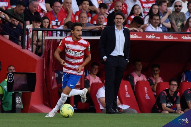Luis Milla, en un lance del partido ante el Espanyol (JOSÉ M. BALDOMERO)