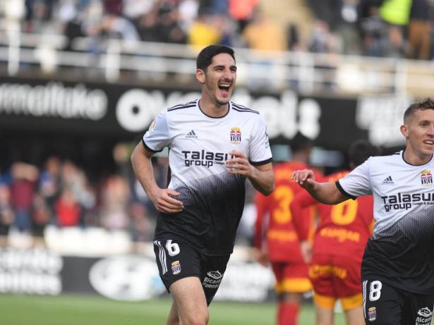 Bodiger celebra un gol con el Cartagena (FC CARTAGENA)