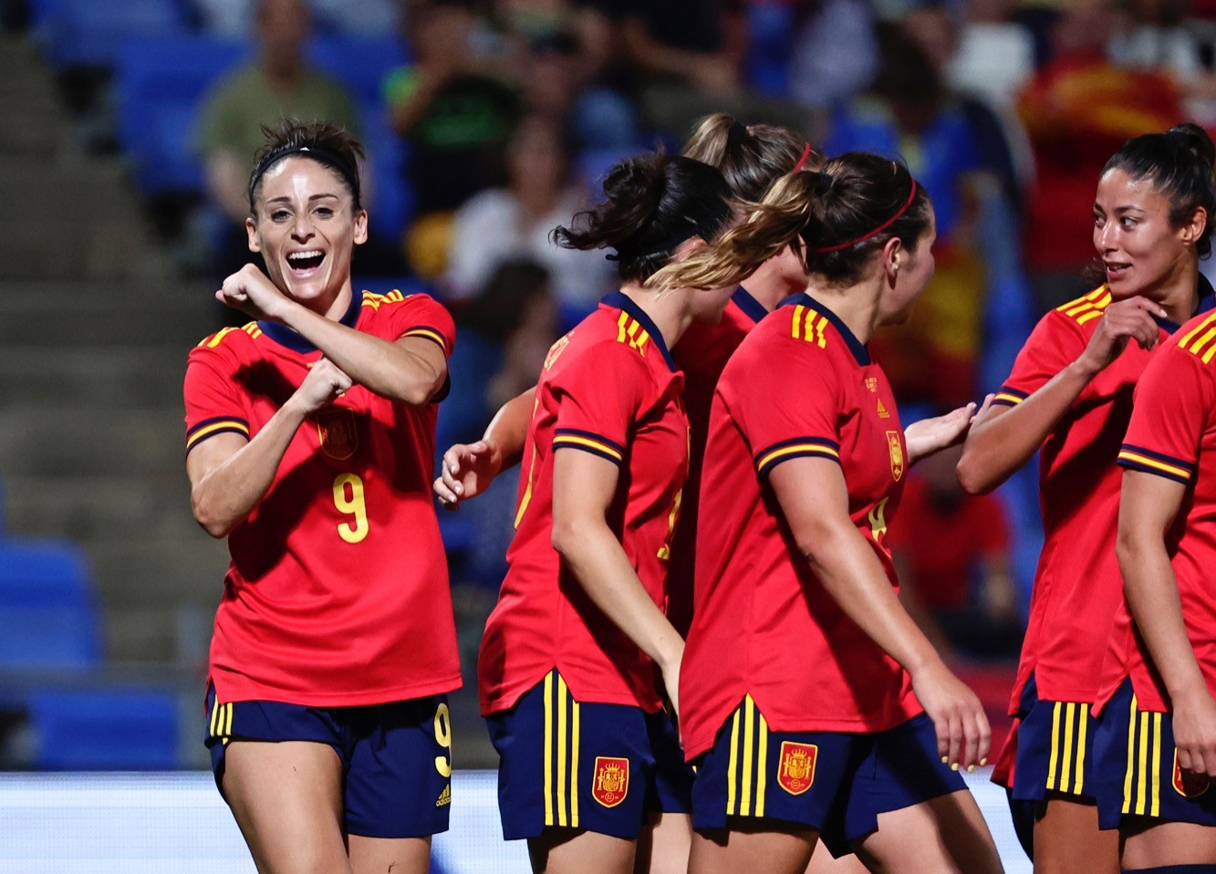 Esther celebra su gol en el último amistoso ante Australia con la Selección Española (RFEF)