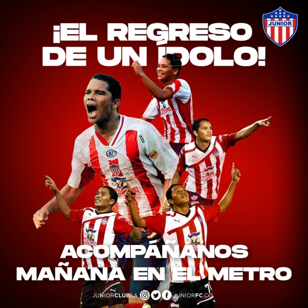 Carlos Bacca firma por el Junior colombiano (CLUB JUNIOR FC)
