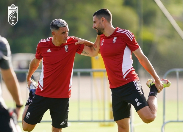 Callejón y Puertas, en uno de los entrenamientos en Jerez (PEPE VILLOSLADA / GCF)