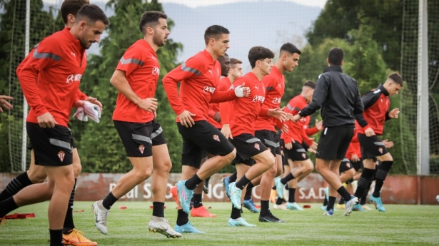 Imagen de un entrenamiento reciente del Sporting en `Mareo` (REAL SPORTING DE GIJÓN)