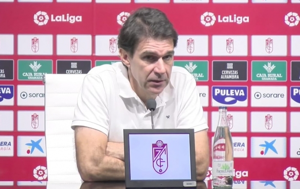 Aitor Karanka, en la sala de prensa del `Nuevo Los Cármenes` tras el partido frente al Sporting (GCF TV)