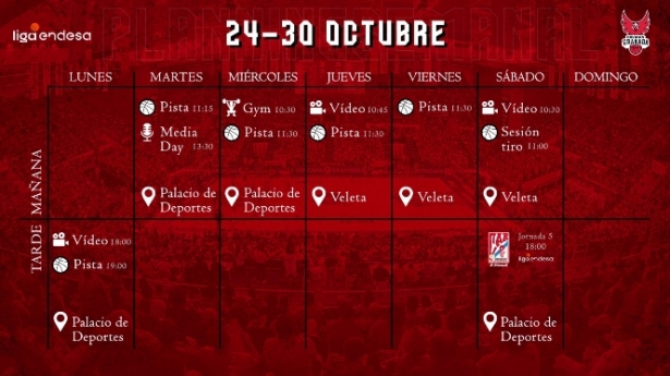 Plan semanal del Covirán Granada (FUNDACIÓN CB GRANADA) 