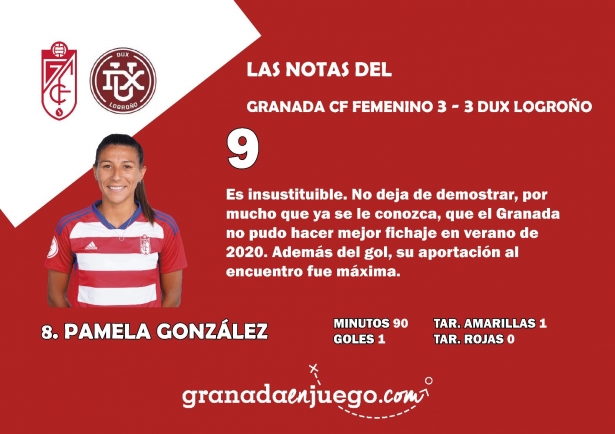 Pamela González abrió el marcador ante el Logroño y completó una brillante actuación en el centro del campo (GRJ)