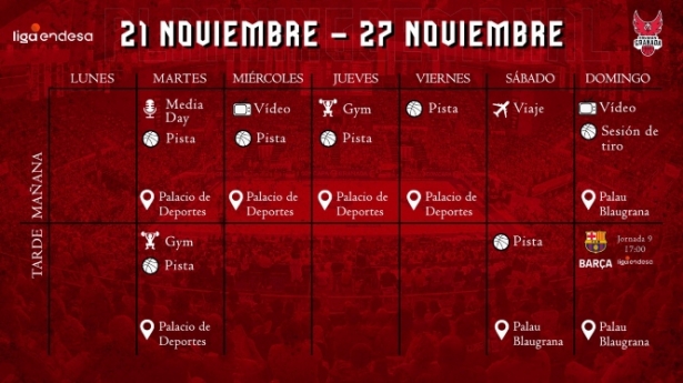 Plan semanal del Covirán Granada (FUNDACIÓN CB GRANADA)