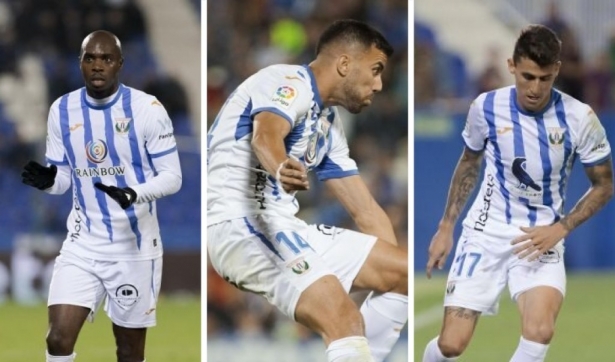 Allan Nyom, Fede Vico y Dani Raba, con la camiseta del Leganés (LALIGA)