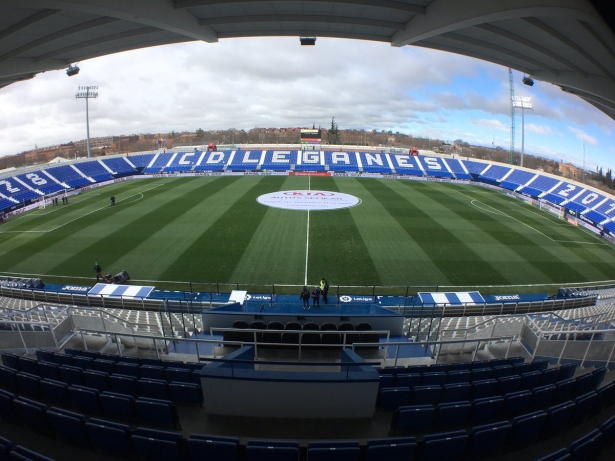 Panorámica de `Butarque`, estadio del Leganés