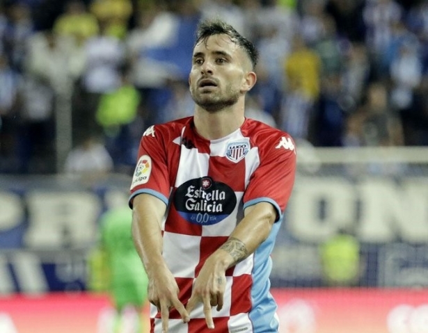 Sebas Moyano celebra un gol marcado con el Lugo esta temporada (CD LUGO)