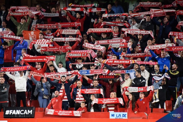 Aficionados del Granada en las gradas del `Nuevo Los Cármenes` durante un anterior partido (JOSÉ M. BALDOMERO)