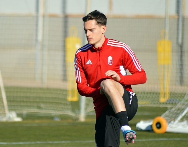 Pol Lozano, en el entrenamiento de este martes en la Ciudad Deportiva (JAVIER PALMA)