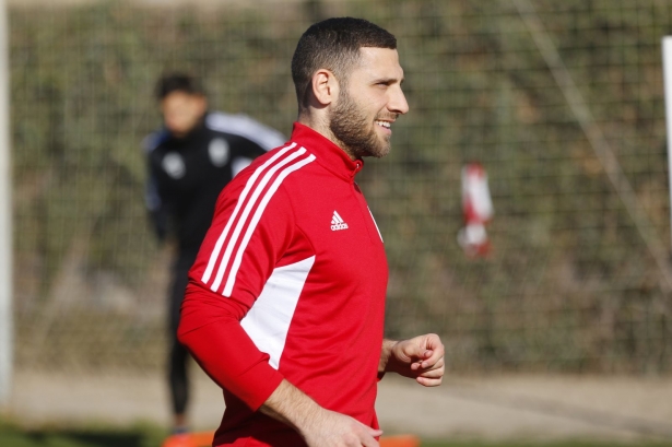 Weissman, entrenando con el Granada este miércoles (GCF)